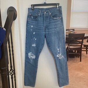 Levi's Blue Distressed Skinny Jeans